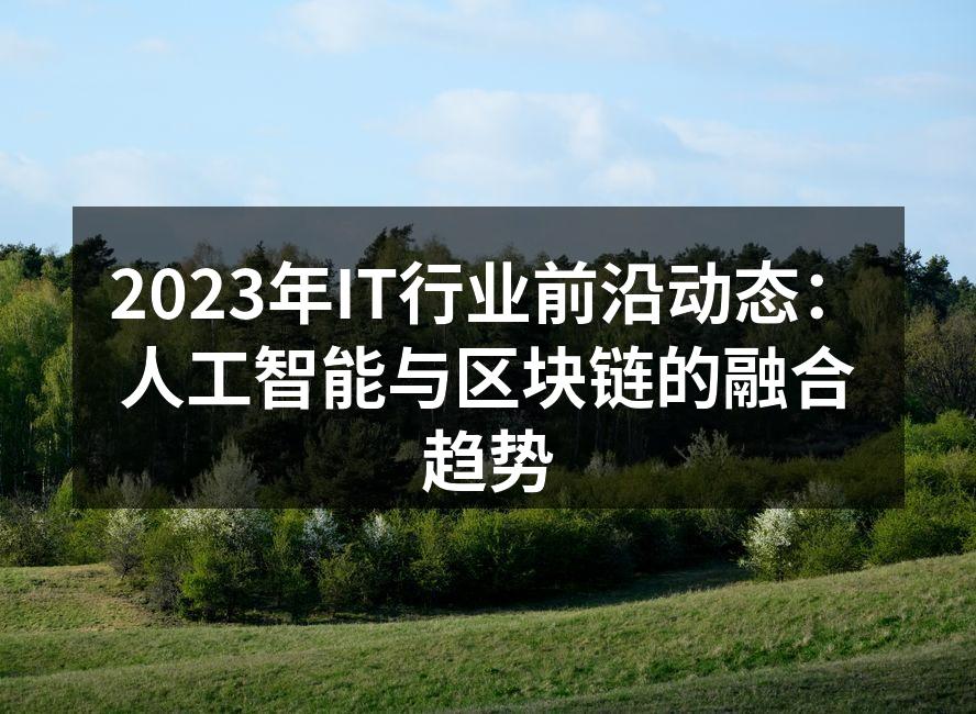 2023年IT行业前沿动态：人工智能与区块链的融合趋势